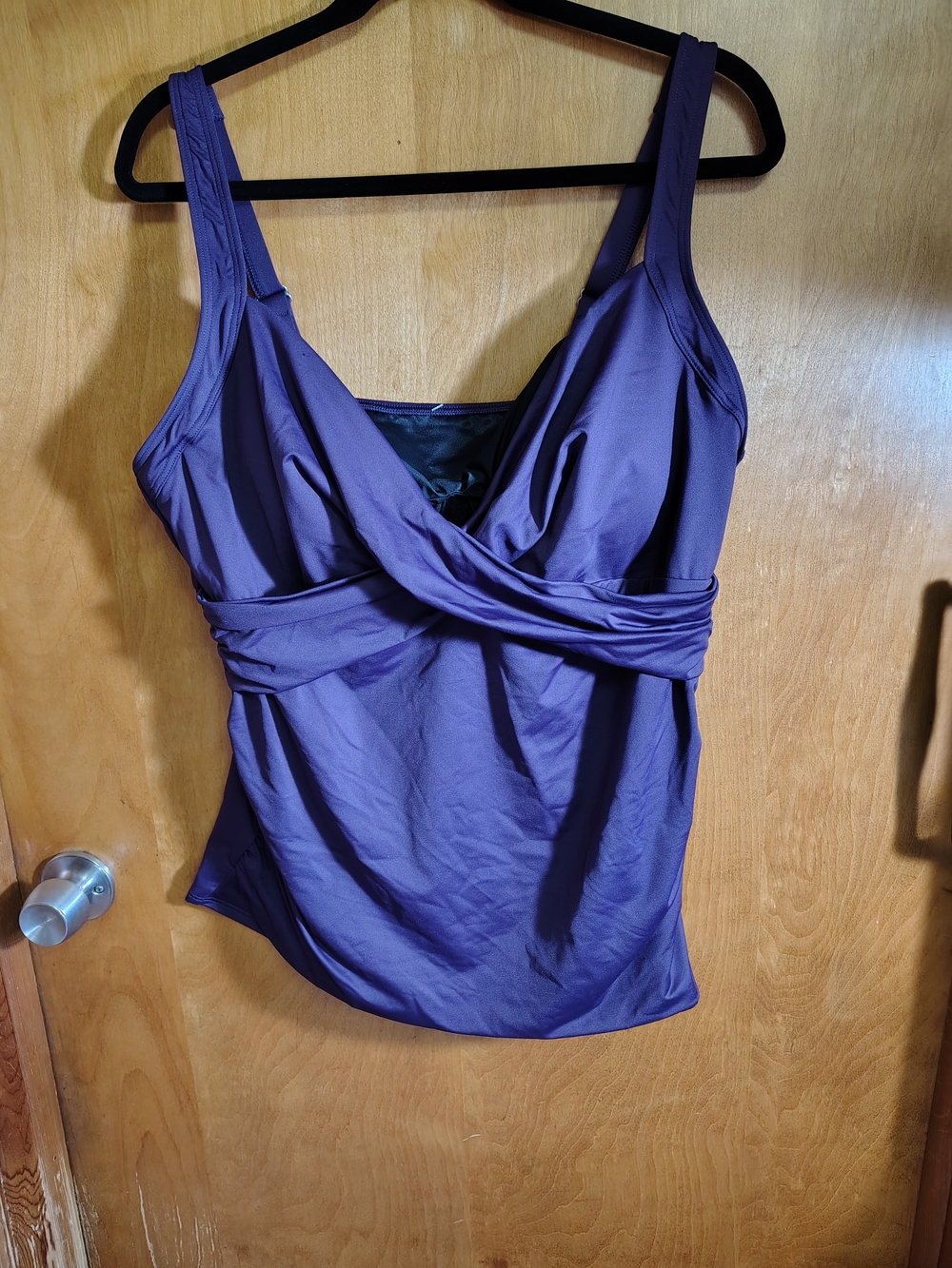 Women’s Purple Twist-Front Swim Tankini Top